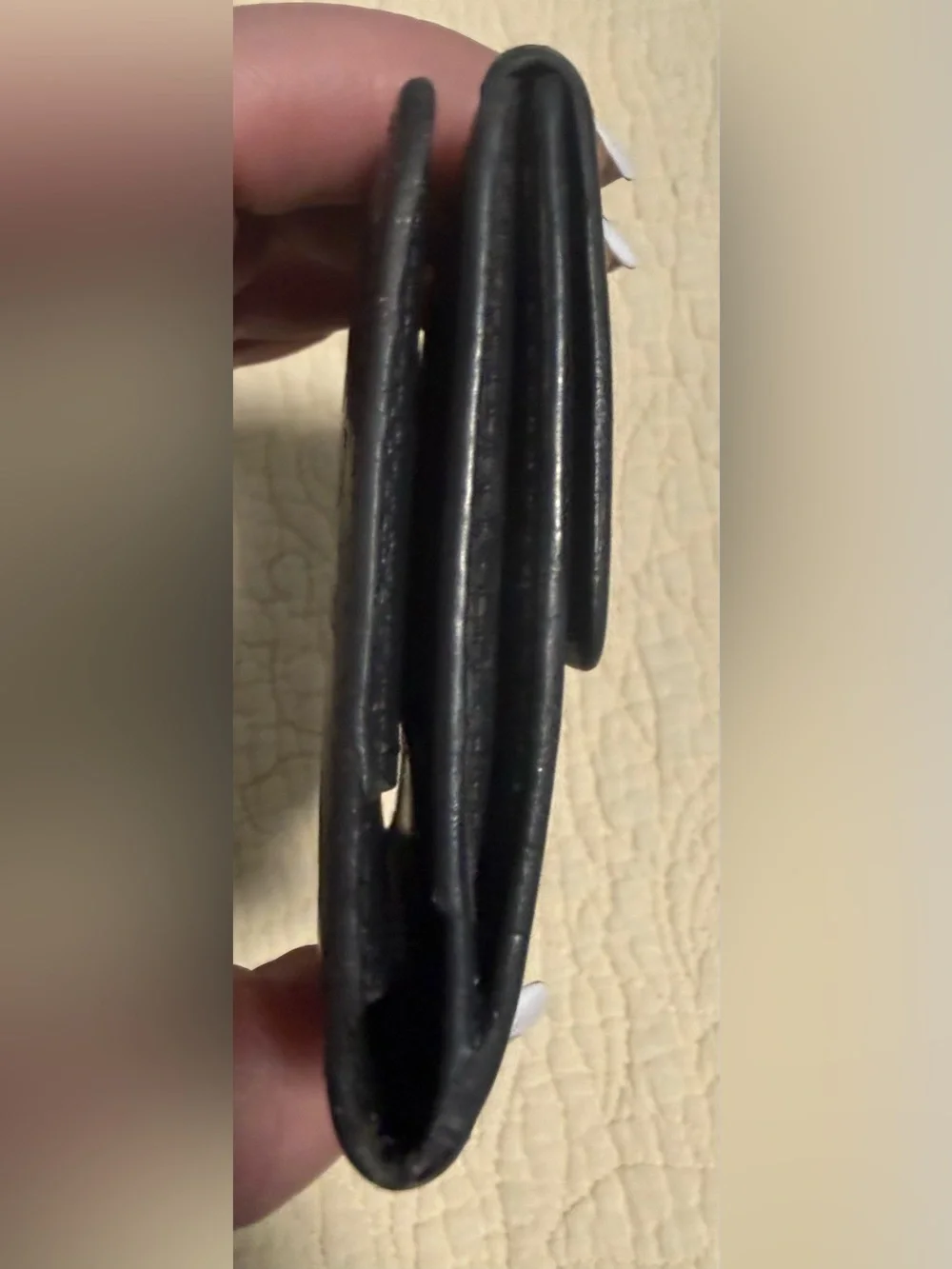 Louis Vutton “Vernis Matt” Black leather compact card/money holder!